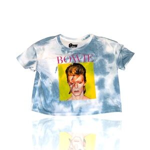 David Bowie: Aladdin Sane Tie Dye Crop Top: Women’s Small:Band Merch